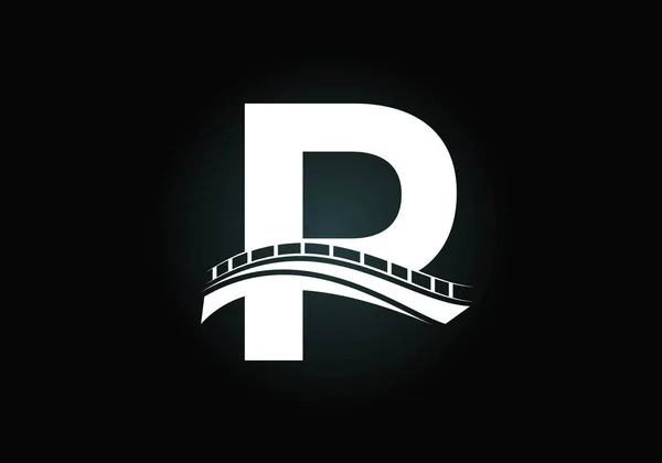 Initial Monogram Letter Alphabet Bridge Sign Abstract Bridge Logo Design — Stock Vector