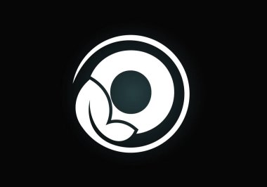 Yapraklı O harfinin baş harfleri. Çevre dostu logo konsepti. Yazı tipi amblemi. Ekolojik iş ve şirket kimliği için modern vektör logosu