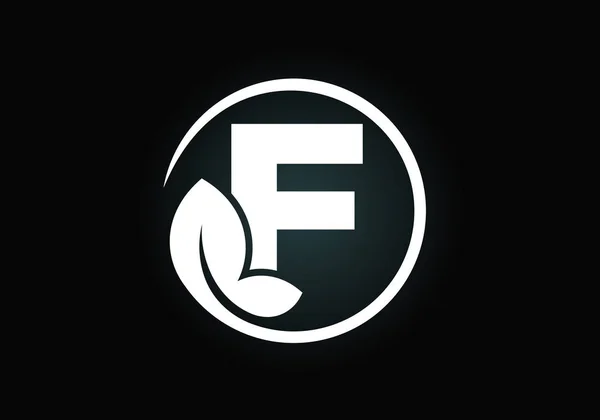 Initial Monogram Alphabet Leaf Eco Friendly Logo Concept Font Emblem — Stock Vector
