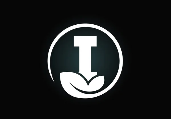 Alfabeto Inicial Monograma Com Folha Conceito Logotipo Ecológico Símbolo Fonte — Vetor de Stock