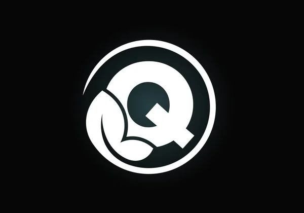 Yapraklı Harfinin Baş Harfleri Çevre Dostu Logo Konsepti Yazı Tipi — Stok Vektör