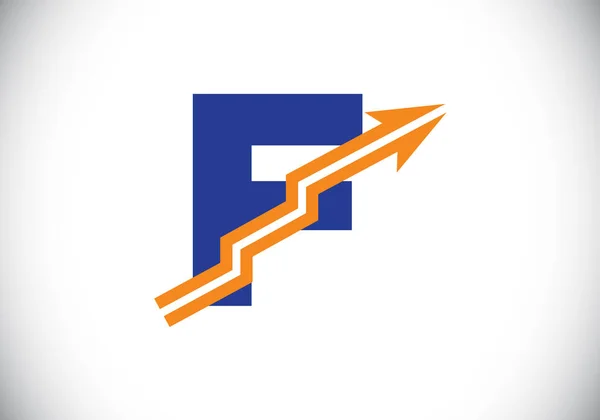 Okla Birleştirilmiş Ilk Monogram Alfabe Sembolü Tasarımı Finansal Başarı Logosu — Stok Vektör
