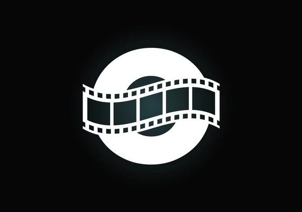 Alfabeto Inicial Del Monograma Incorporado Con Carrete Película Concepto Logo — Archivo Imágenes Vectoriales