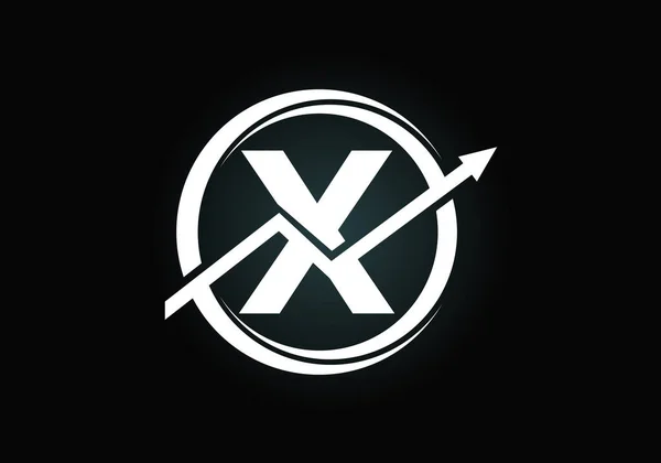 Początkowy Monogram Projekt Symbolu Alfabetu Włączone Strzałką Koncepcja Logo Finansowego — Wektor stockowy