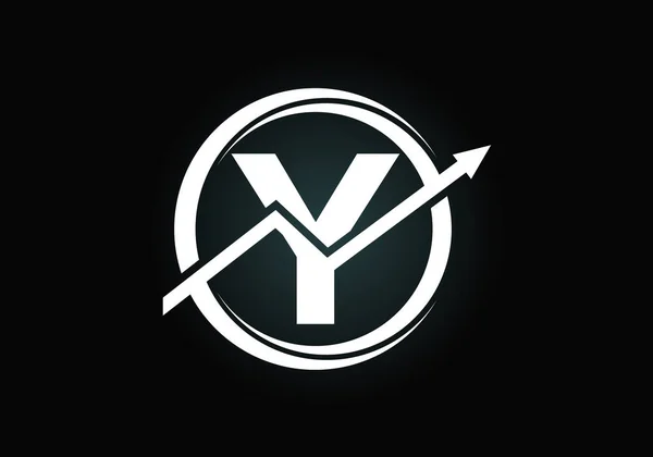 Diseño Inicial Del Símbolo Del Alfabeto Monograma Incorporado Con Flecha — Vector de stock