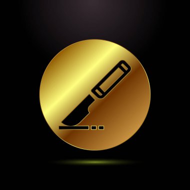 Altın Neşter Kesme Tıbbi Araç Simgesi Cerrahi Tedavi Sağlık Hizmetleri Tasarımı