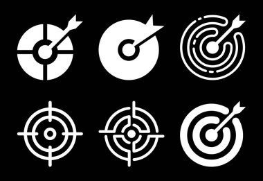 Bullseye Arrow Target Practice Competition Icon Precision Aim Goals Design Concepts