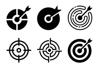 Bullseye Arrow Target Practice Competition Icon Vector Precision Aim Goals Design Concepts