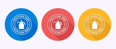 Böcek ilacından arındırılmış mermi etiketi simgeleri Mavi Sarı Bahçe Tarım Güvenliğini Ayarladı