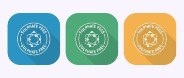 Mavi Yeşil ve Sarı Atom ile Sülfat Serbest Simgesi