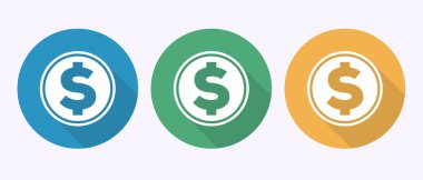 Dolar işareti sembolü olan çember para simgesi konsepti nakit para vektör illüstrasyon sanatı finansmanı