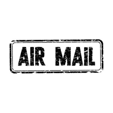 Grunge hava postası kauçuk pul dizayn şablonu vektörü