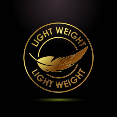 Siyah arkaplanda hafif altın tüy simgesi