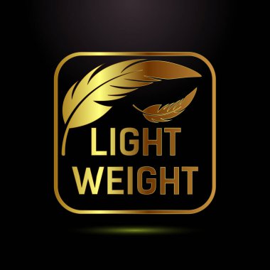 Hafif ağırlıklı, altın kareli, siyah arkaplanda tüy olan rozet.