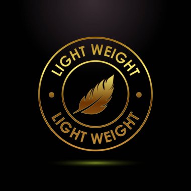 Siyah arkaplanda altın hafiflik tüy sembolü