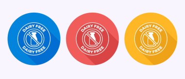 Sütsüz ve glütensiz seçenekleri gösteren üç oval etiket