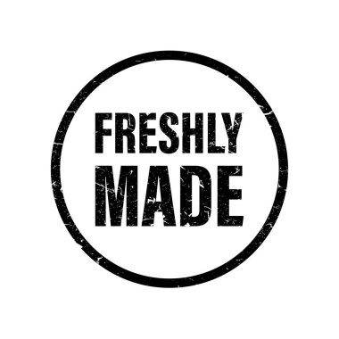 Yeni yapılmış metni olan sıkıntılı dairesel damga grafiği