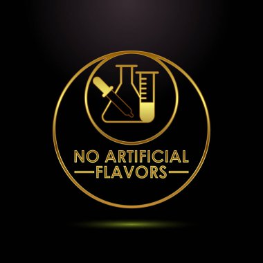 Yapay tatlar yok altın amblem şişeler ve damlalar