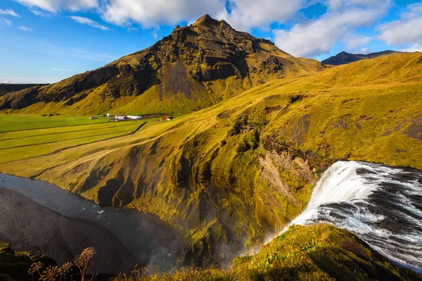 冰岛斯科加瀑布，瀑布 — 图库照片