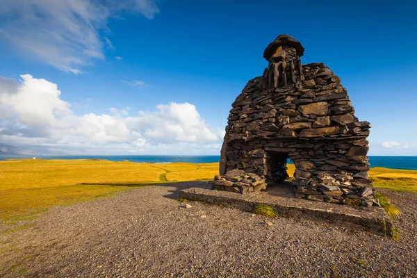 Escultura de Bardur na península de Snaefellsness, oeste da Islândia — Fotografia de Stock