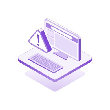 Dikkat ve izometrik tasarım bilgisine sahip simge masaüstü