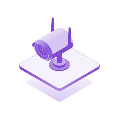 Simge güvenlik kamerası, izometrik tasarım bilgisi