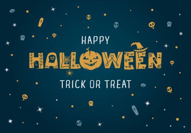 Mutlu Cadılar Bayramı Metin Bayrağı, Vektör