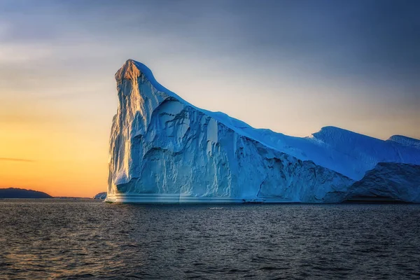 Plovoucí ledovce na Fjord Disco Bay West Grónsko — Stock fotografie