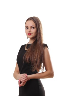 siyah, uzun saçlı güzel genç kadın