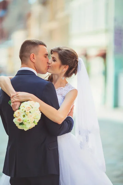 Besar a la novia, día de la boda schaslyviu —  Fotos de Stock