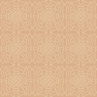 Kusursuz Kazak, Arap, Özbek tarzı, bej ve fildişi renklerinde İslami Şam deseni. Arka plan, tekstil ya da duvar kağıtları için klasik boho süsü. Vektör stok illüstrasyonu.