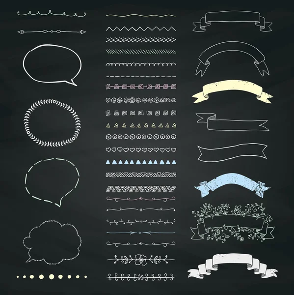 Conjunto de elementos decorativos de diseño dibujado a mano vectorial — Vector de stock