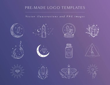 Gemstone logo tasarımları ve şablon koleksiyonu