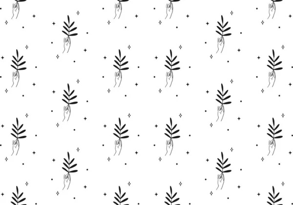 Vector Seamless Backround and Pattern with branch — Stock Vector