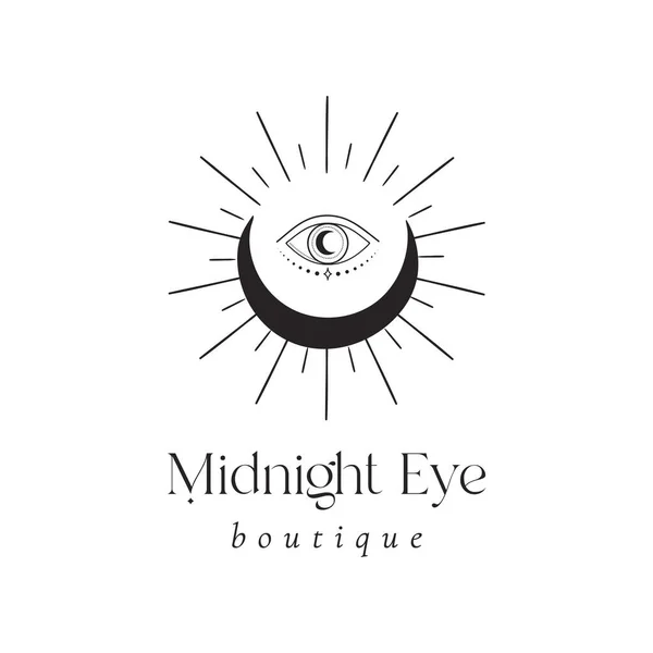 Mystic Eye Logo Design. Kouzelný třpyt — Stockový vektor