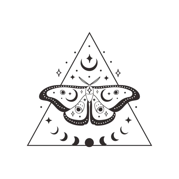 Göttliche Schönheit vorgefertigtes Logo-Design. Schwarzer Halbmond — Stockvektor