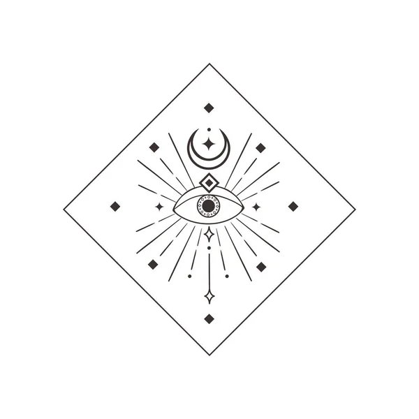 Design de logo premade Divine Beauty. Croissant noir — Image vectorielle