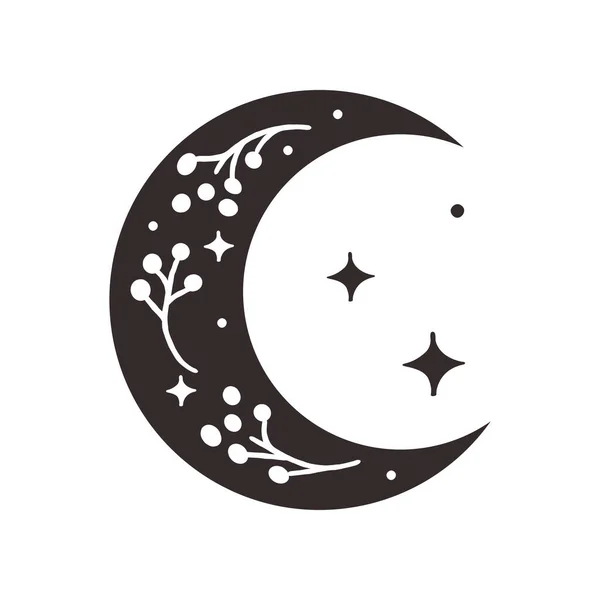 Diseño de logotipo prefabricado belleza divina. Media luna negra — Archivo Imágenes Vectoriales