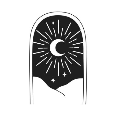 Bohem Modern Arch Logosu Tasarımı. Hilal, Yıldızlar