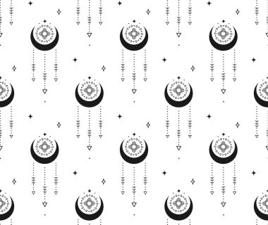 Soyut Arkaplan Kusursuz Desen Ay ve Noktalar