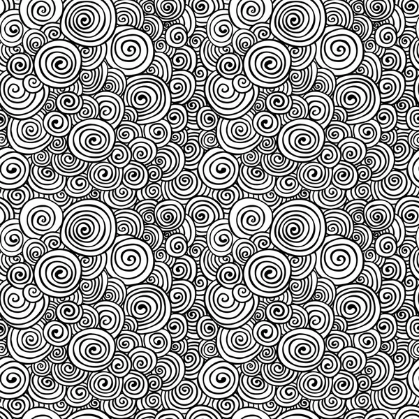 抽象的な手描画円のシームレスな背景パターン — ストックベクタ