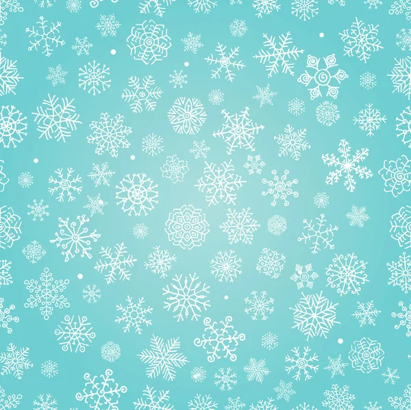 Flocos de neve de inverno Doodle Fundo sem costura —  Vetores de Stock