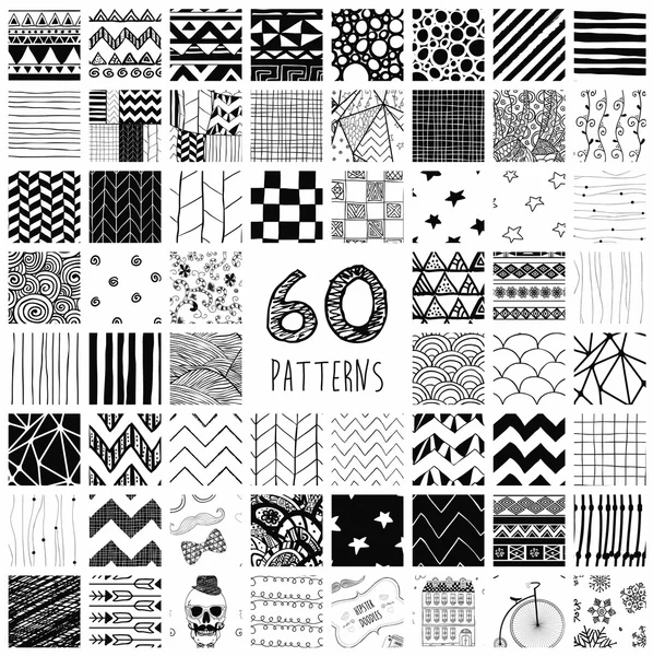 60 Vector Pattern Swatches — Stock Vector