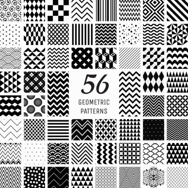 56 kesintisiz geometrik desenler vektör