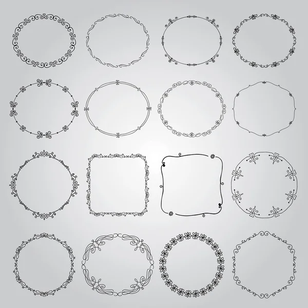 手工绘制的边框和框架 — 图库矢量图片