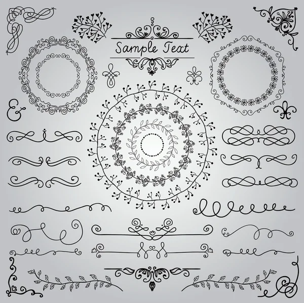 Elementos de diseño dibujado a mano — Archivo Imágenes Vectoriales