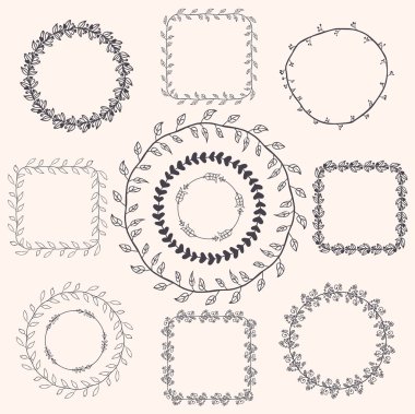 Handsketched Doodle kare. Tasarım öğeleri