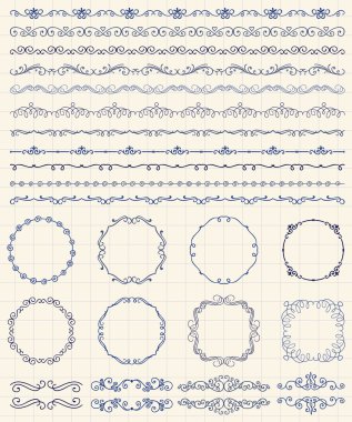 El kabataslak Kenarlıklar ve çerçeveler, bölücüler, Swirls