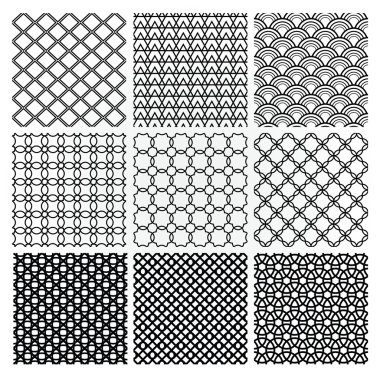 Geometrik tek renkli kesintisiz arka plan desenleri