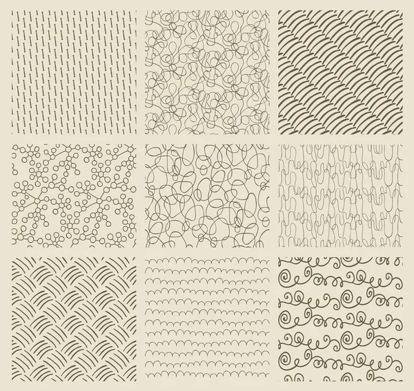 Resumen dibujado a mano patrones de fondo sin costura — Archivo Imágenes Vectoriales